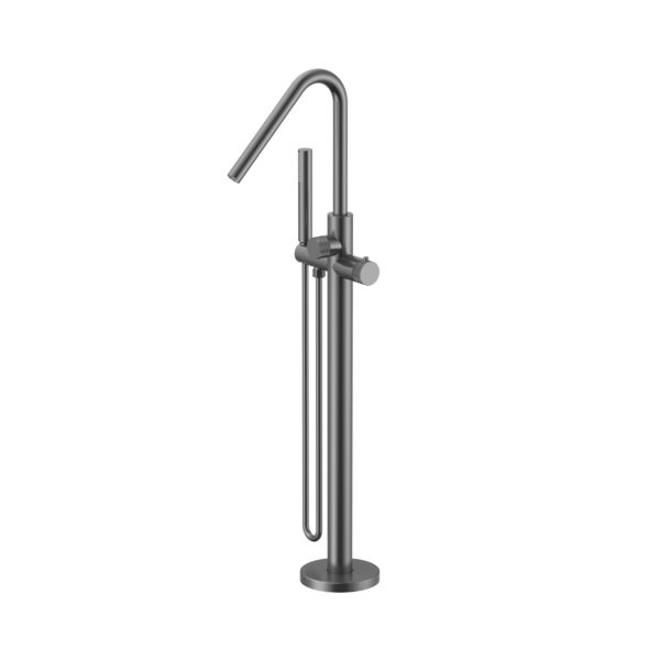 Stria mitigeur de baignoire sur pied thermostatique avec douchette — gunmetal PVD