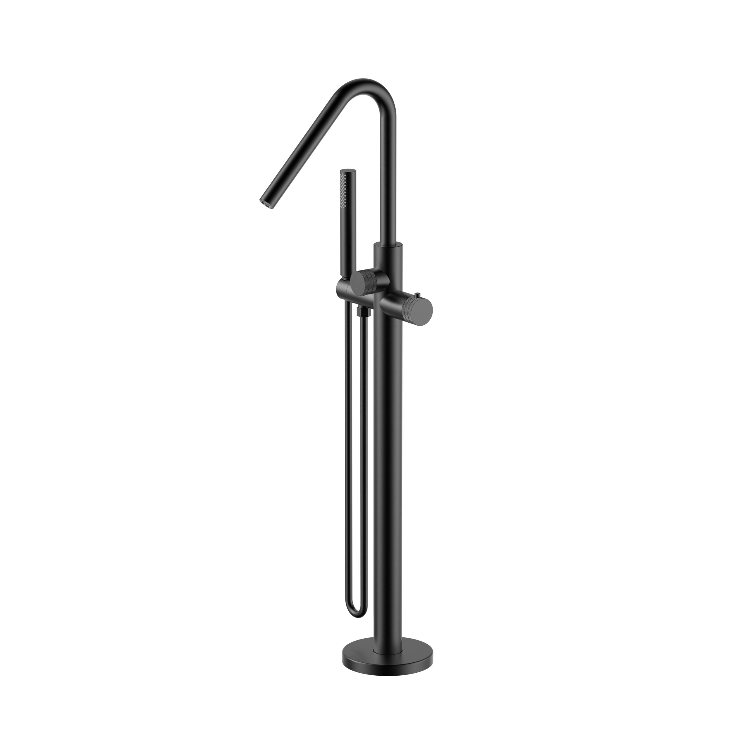 PRM4675-MB.jpg Stria mitigeur de baignoire sur pied thermostatique avec douchette — noir mat PVD