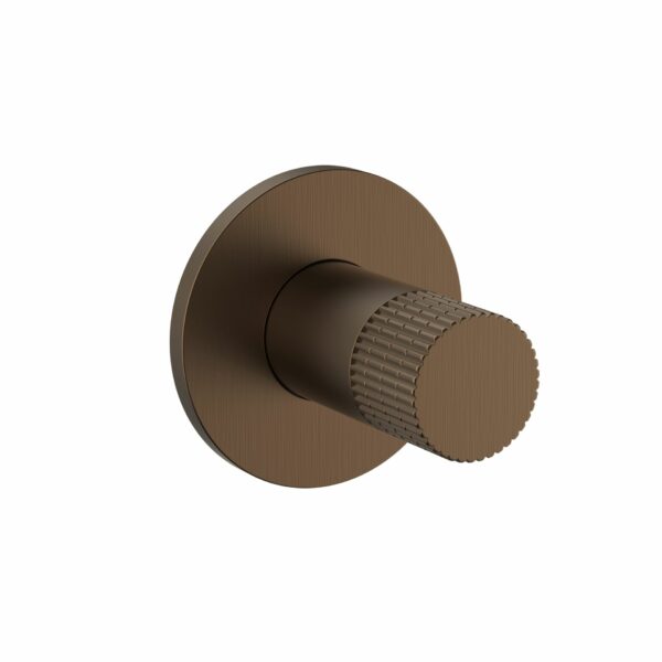 Stria robinet de bidet encastré pour eau froide à bouton strié — brun bronzé PVD
