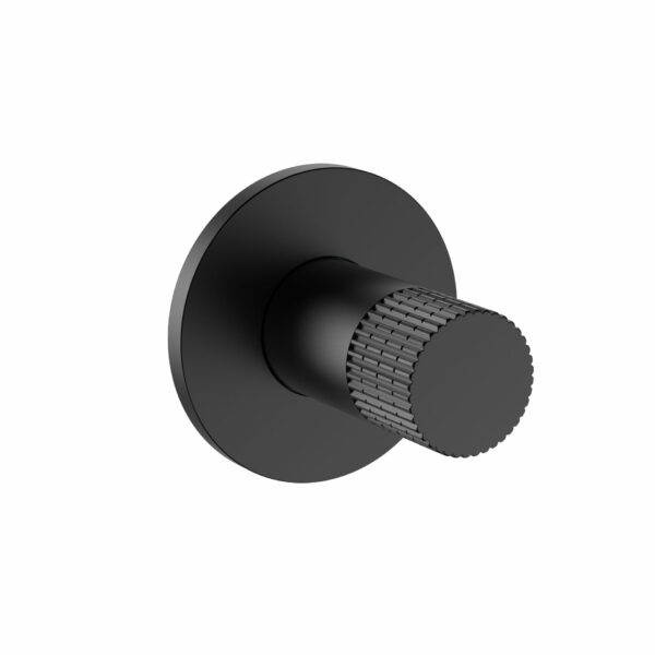 Stria robinet de bidet encastré pour eau froide à bouton strié — noir mat PVD