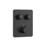 Stria mitigeur de douche encastré thermostatique 2 voies à boutons-poussoirs — noir mat PVD