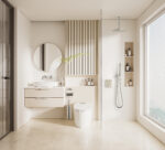 Stria mitigeur de douche encastré thermostatique 2 voies à boutons-poussoirs — inox brossé