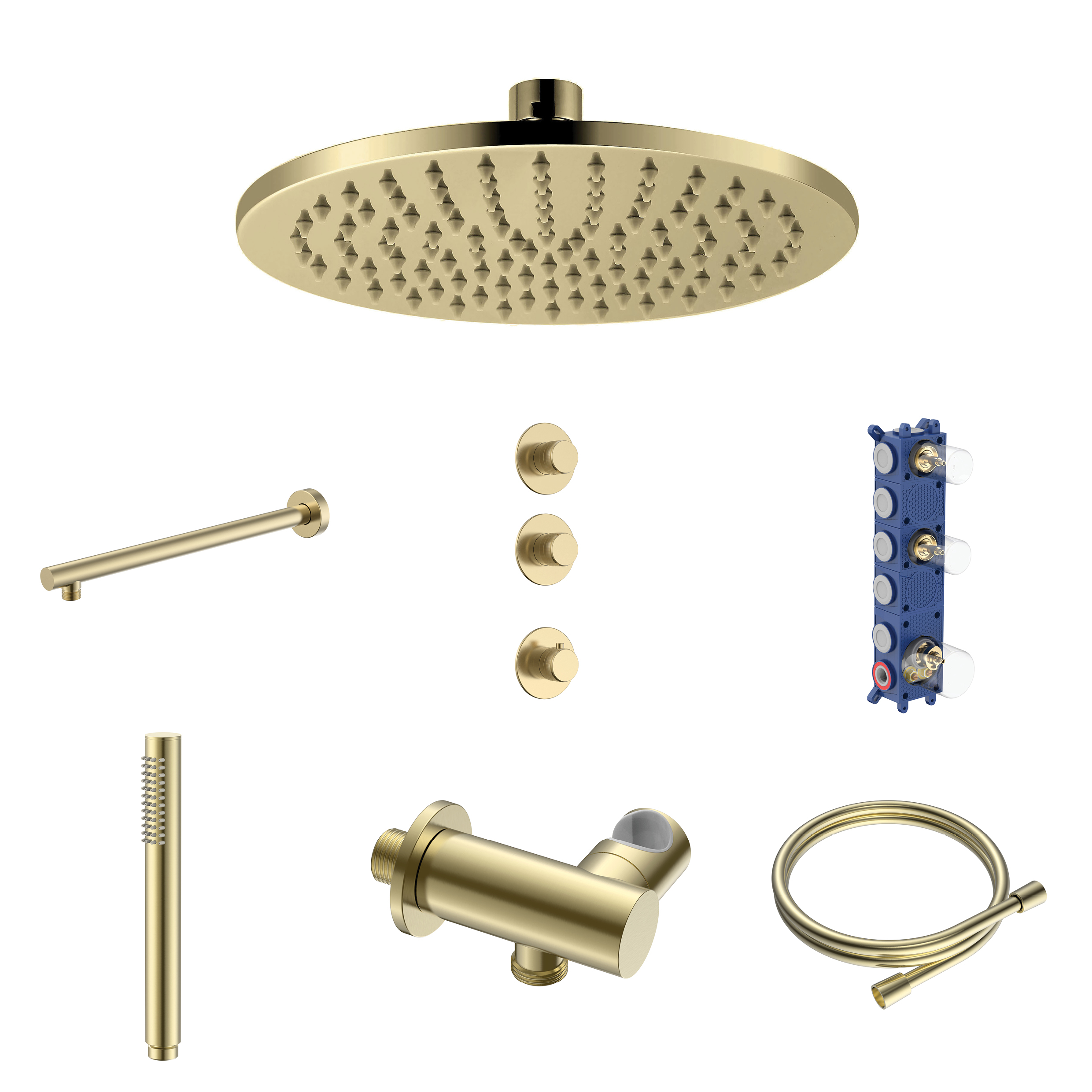 PRM6020D1-BG_KIT.jpg Stria ensemble douche de pluie encastré thermostatique 2 voies — deux robinets d’arrêt — or brossé PVD
