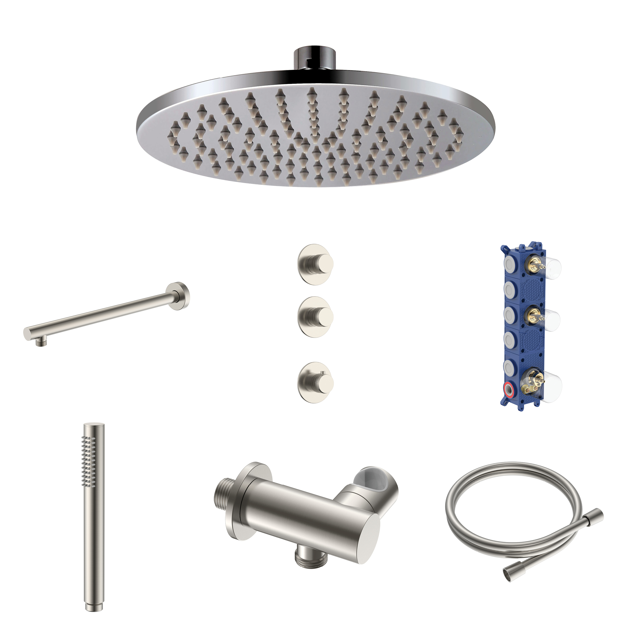 PRM6020D1-RVS_KIT.jpg Stria ensemble douche de pluie encastré thermostatique 2 voies — deux robinets d’arrêt — inox brossé