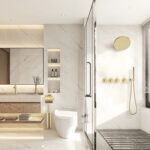Stria kit de finition douche thermostatique 3 voies — or brossé PVD
