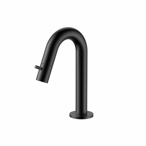 Stria robinet d’eau froide à bec courbé — noir mat PVD