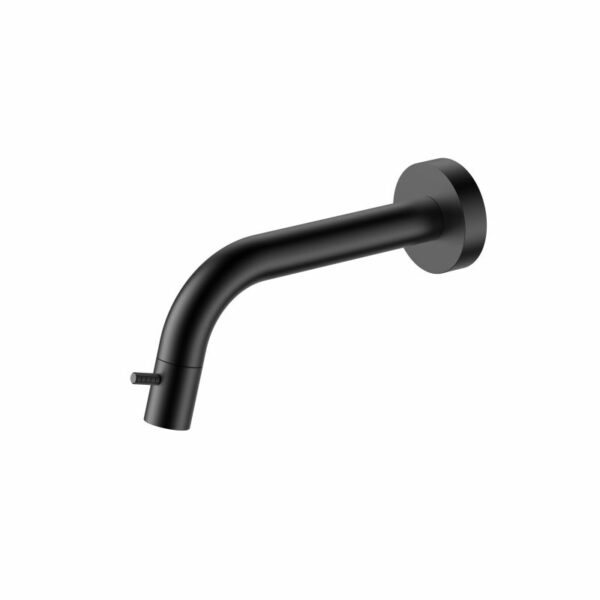 Stria robinet mural d’eau froide raccourcissable à bouton strié — noir mat PVD