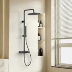Stria ensemble de douche thermostatique Cool Touch 30 cm — noir mat PVD