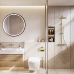 Stria ensemble de douche thermostatique Cool Touch 30 cm — or brossé PVD
