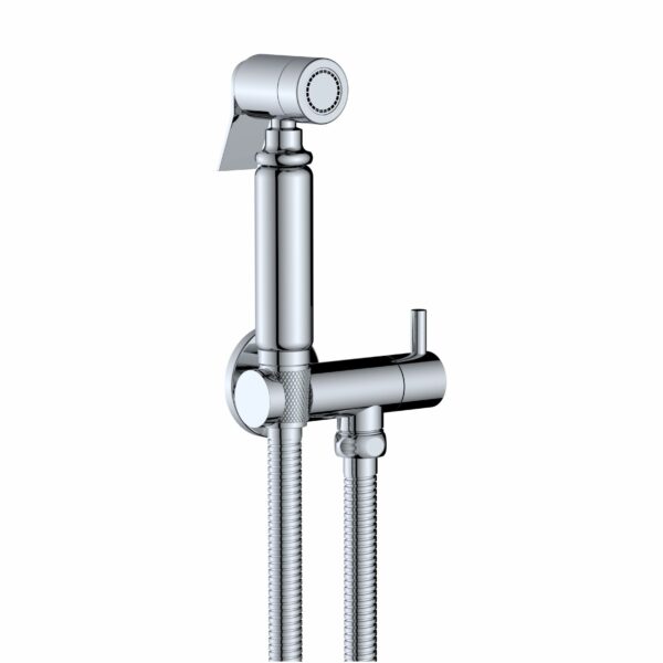 Aloni set bidet eau froide avec douchette, flexible et support — chrome