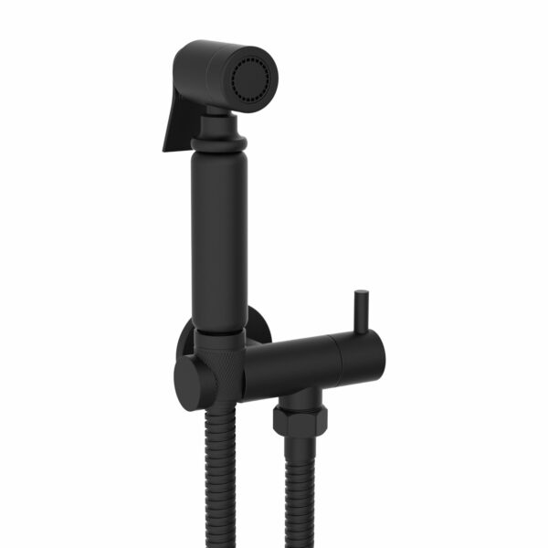 Aloni set bidet eau froide avec douchette, flexible et support — noir mat