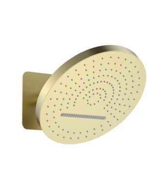 Uniforma Tropical Rain XL douche de tête 32 cm, 2 jets — or brossé PVD