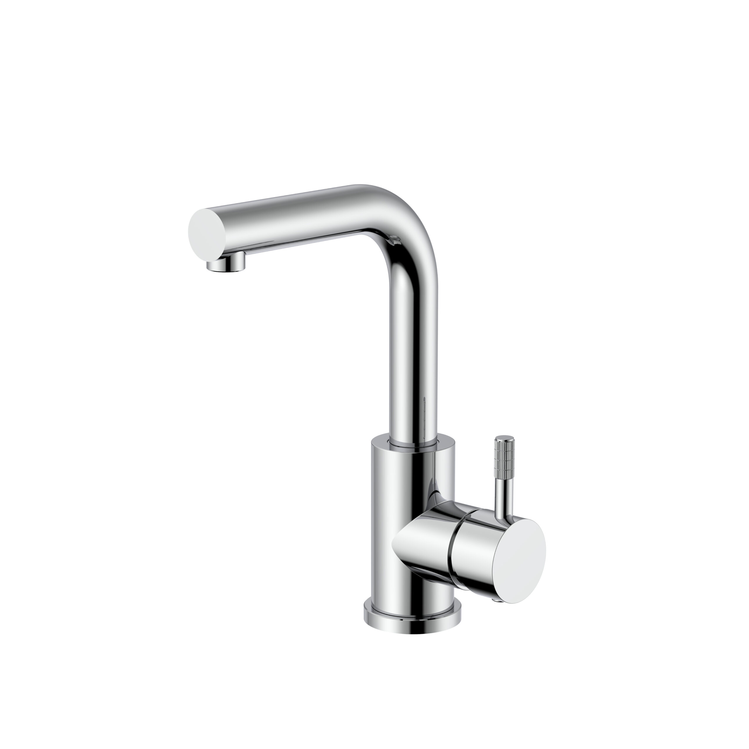 prm1121-c.jpg Stria mitigeur lavabo/évier – bec droit – mobile – démarrage à froid – poignée avec structure striée raffinée – sans bonde – chrome