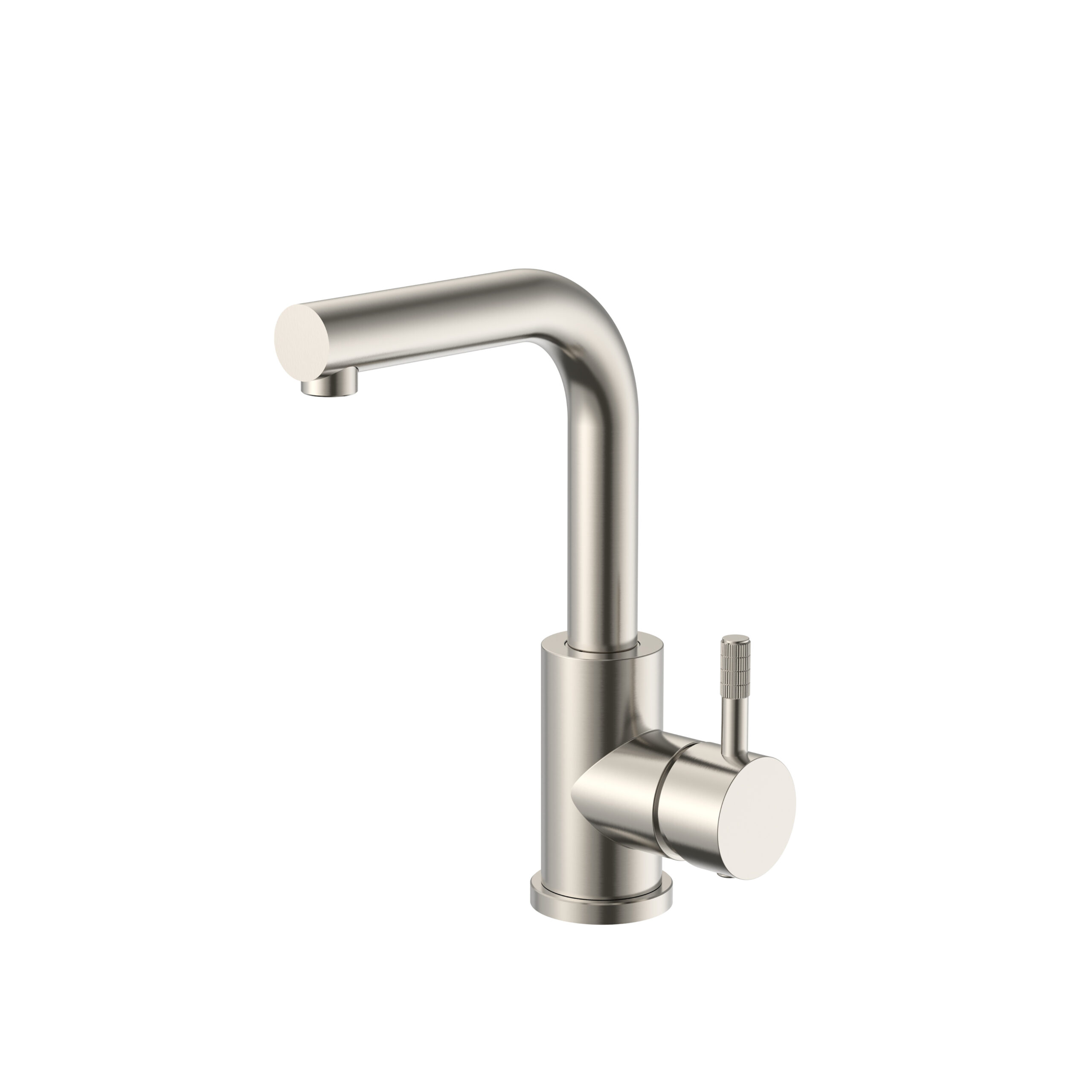 prm1121-rvs.jpg Stria mitigeur lavabo/évier – bec droit – mobile – démarrage à froid – poignée avec structure striée raffinée – sans bonde – acier inox brossé