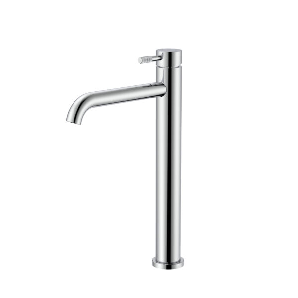 Stria mitigeur lavabo haut – démarrage à froid – poignée avec structure striée raffinée – sans bonde – chrome