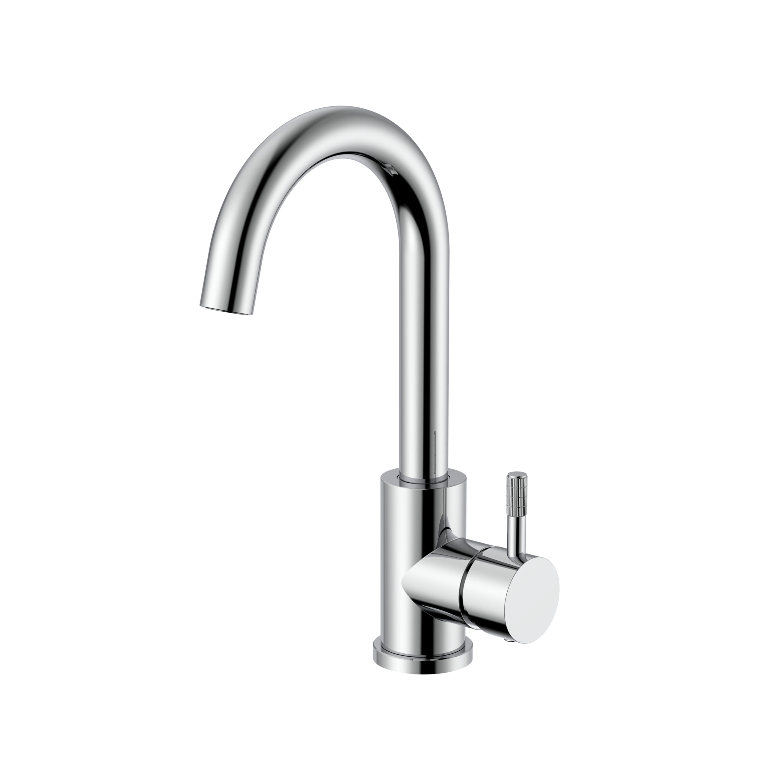 prm1312-c.jpg Stria mitigeur lavabo – bec courbé – mobile – démarrage à froid – poignée avec structure striée raffinée – sans bonde – chrome