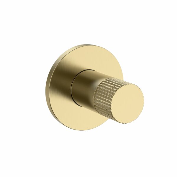 Stria robinet de bidet encastré pour eau froide à bouton strié — or brossé PVD