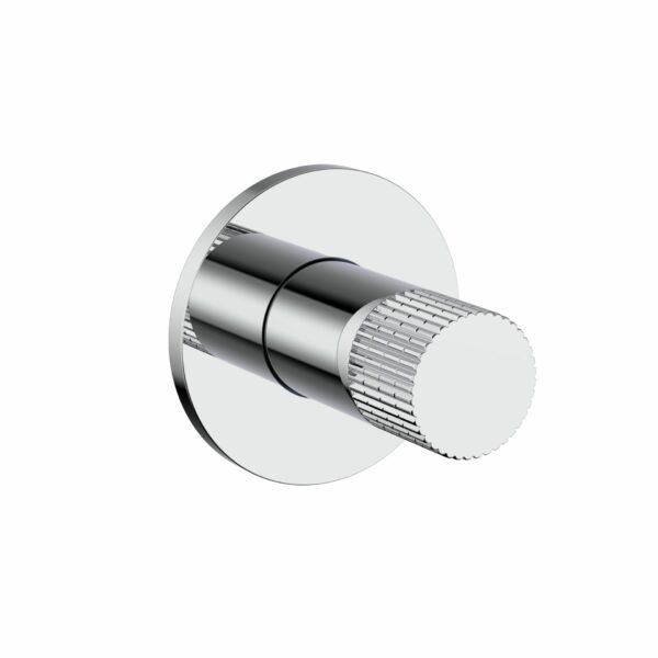 Stria robinet de bidet encastré pour eau froide à bouton strié — chrome