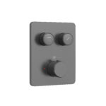 Stria mitigeur de douche encastré thermostatique 2 voies à boutons-poussoirs — gunmetal PVD
