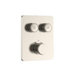 Stria mitigeur de douche encastré thermostatique 2 voies à boutons-poussoirs — inox brossé