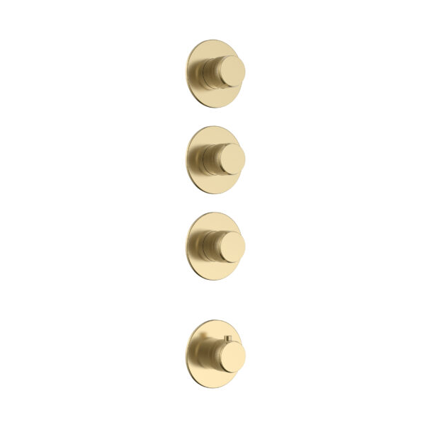 Stria kit de finition douche thermostatique 3 voies — or brossé PVD