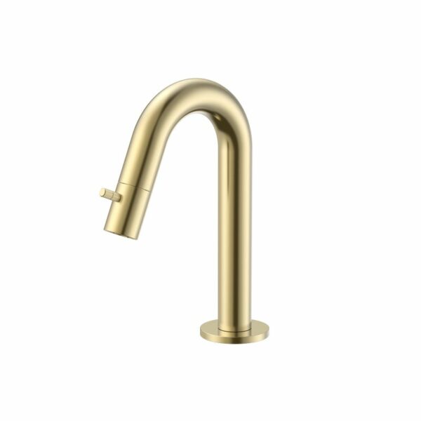 Stria robinet d’eau froide à bec courbé — or brossé PVD