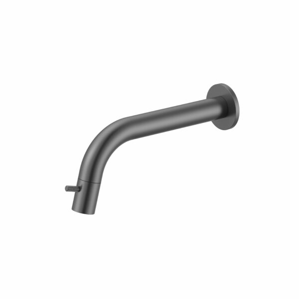 Stria robinet mural d’eau froide raccourcissable à bouton strié — gunmetal PVD
