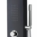 Aloni panneau de douche thermostatique 160 × 20 cm — noir