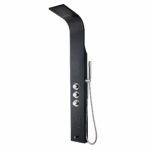 Aloni panneau de douche thermostatique 160 × 20 cm — noir