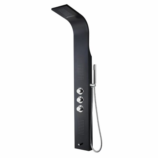 Aloni panneau de douche thermostatique 160 × 20 cm — noir