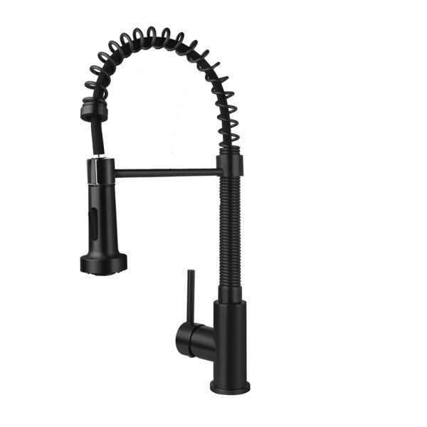 Aloni mitigeur de cuisine avec douchette extractible — noir mat